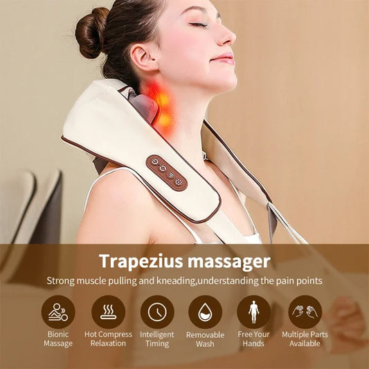 Electric Neck And Shoulder Massager Wireless Kneading Neck And Back Massage Pillow Neck Back Relaxing Massage Shawl