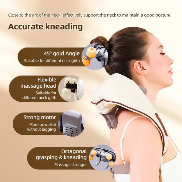 Electric Neck And Shoulder Massager Wireless Kneading Neck And Back Massage Pillow Neck Back Relaxing Massage Shawl